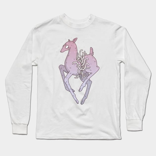 Purple deer Long Sleeve T-Shirt by odsanyu